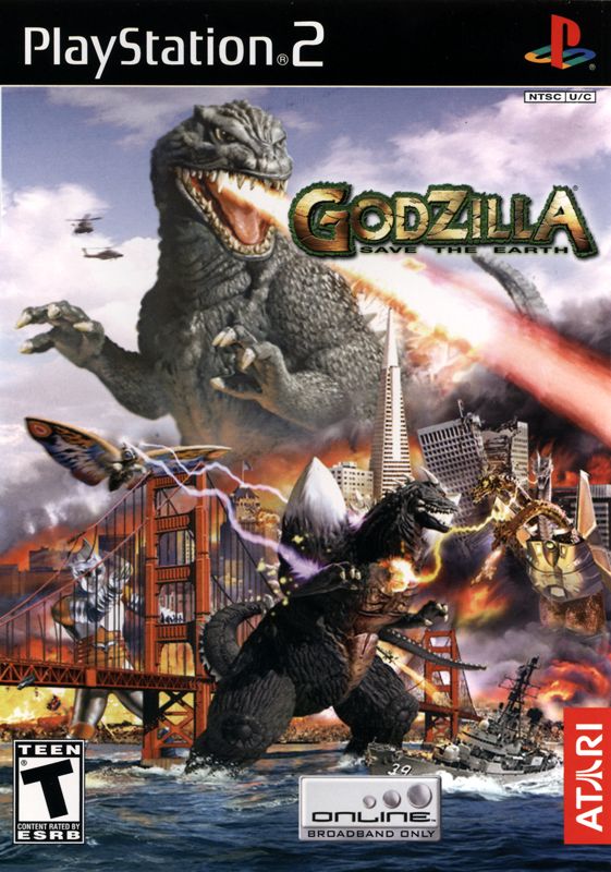 Godzilla Save the Earth box art for Playstation 2